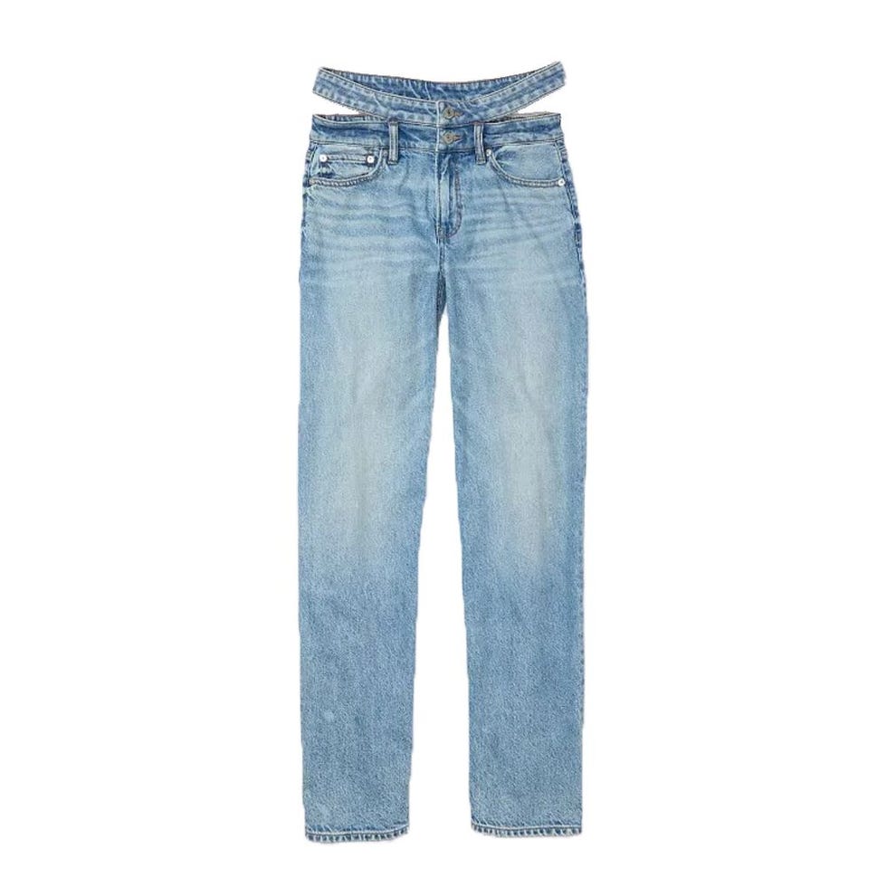 Strigid Super High-Waisted Baggy Straight Cut-Out Jean