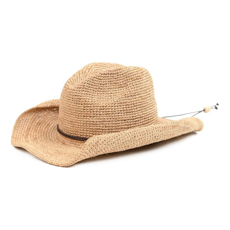 Crocheted Raffia Cowboy Hat
