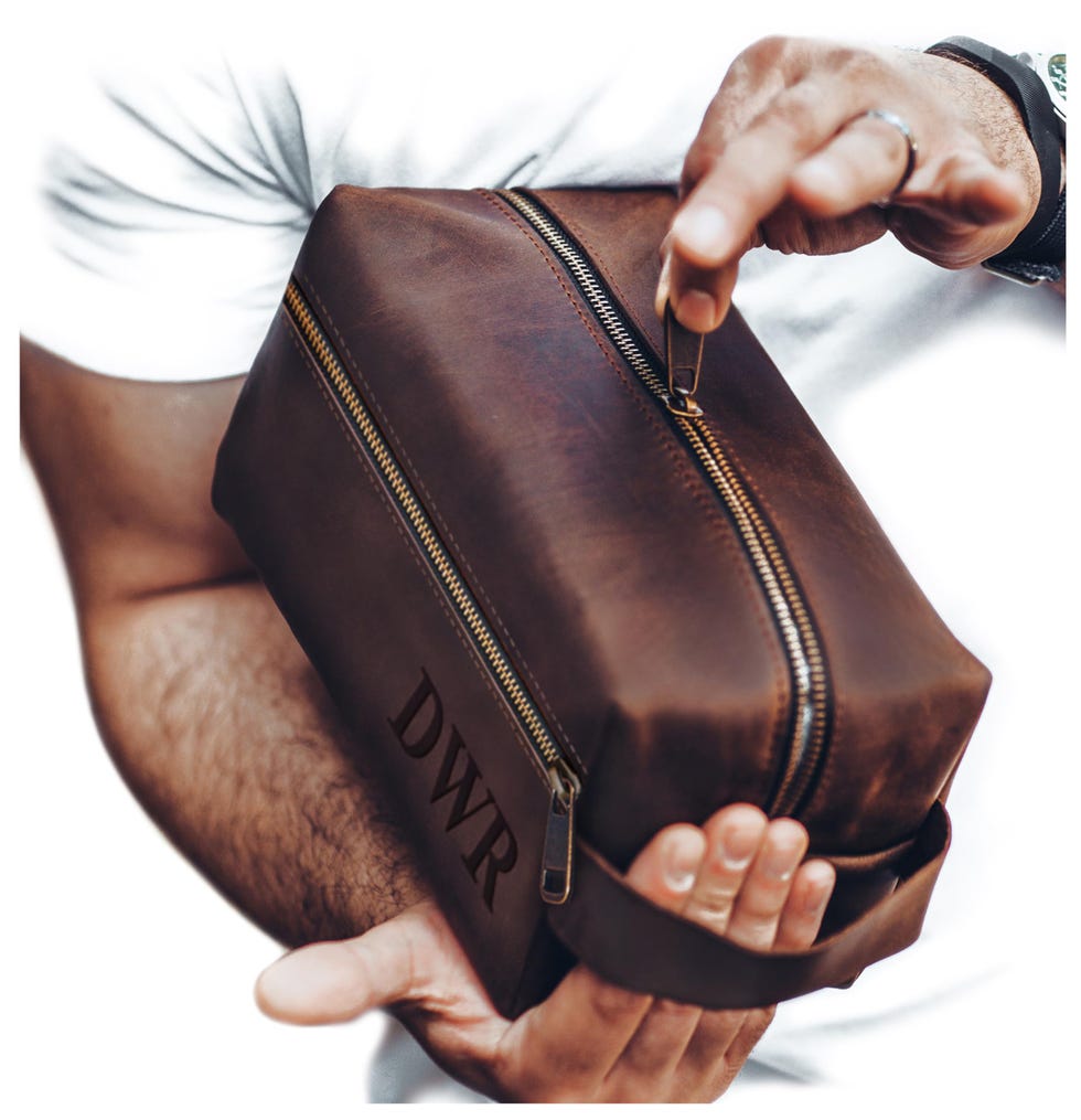 Personalized Leather Toiletry Bag
