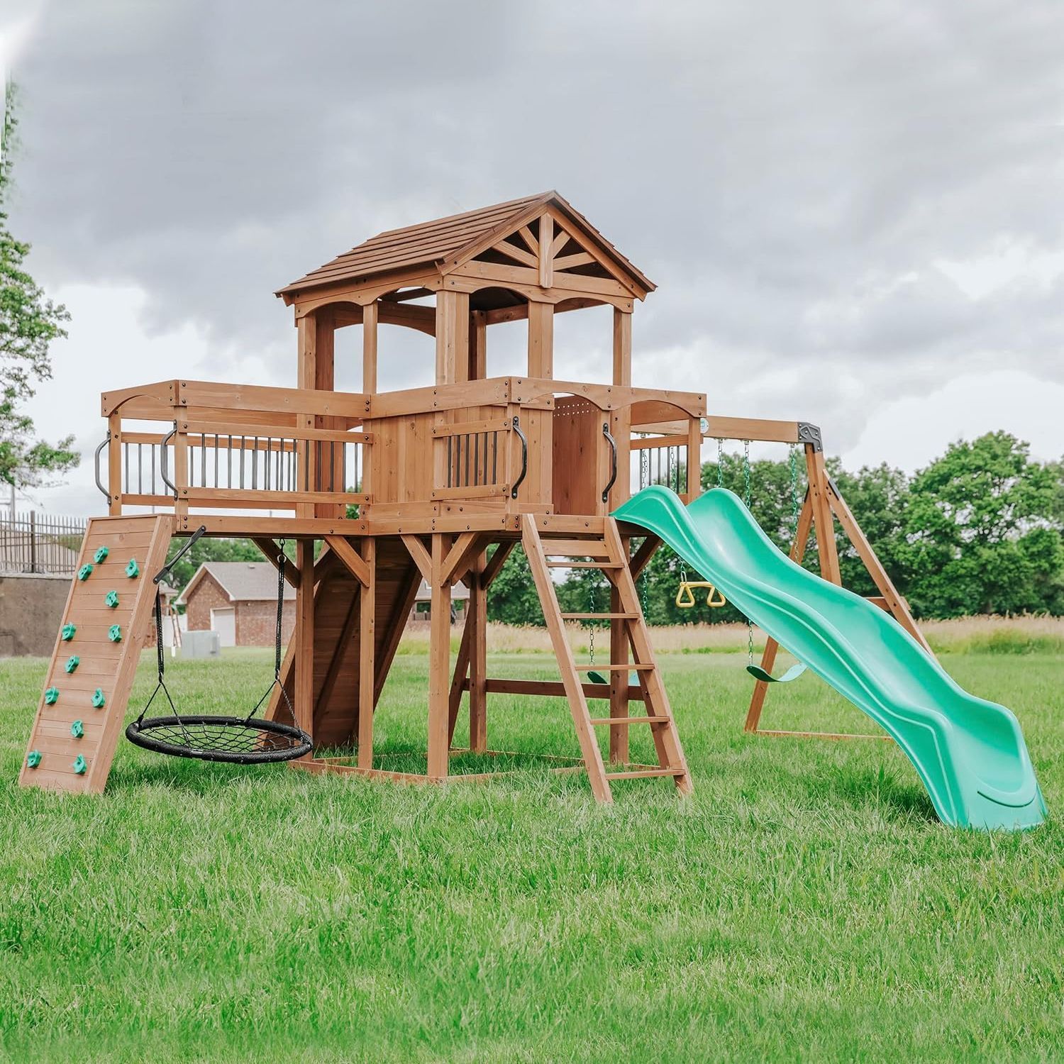 Discount wooden swing sets online