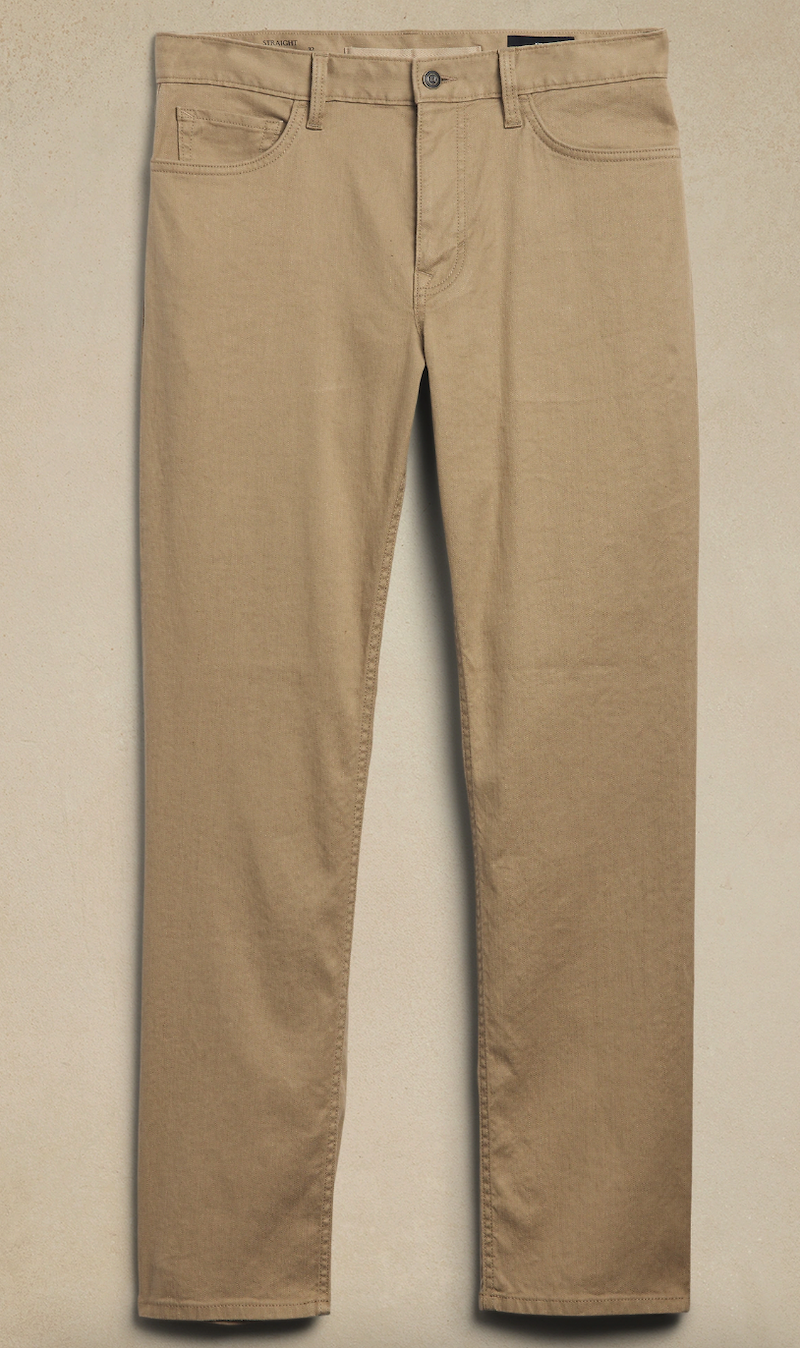 Straight Linen-Cotton Traveler Pants