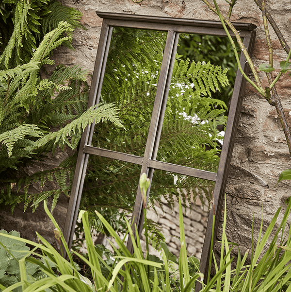 Outdoor Antiqued Window Mirror