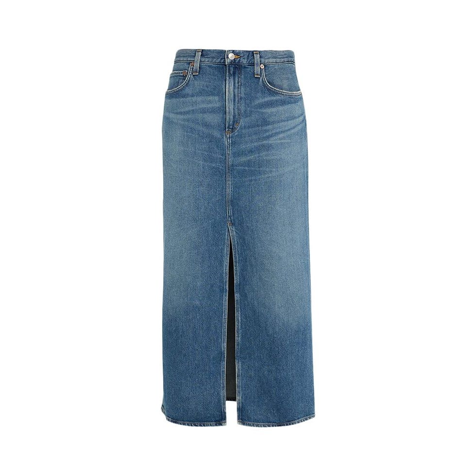 Leif Low-Slung Denim Maxi Skirt