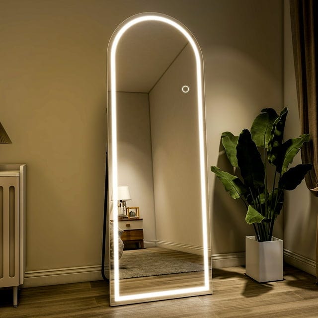 LED Arched Standing Floor Mirror