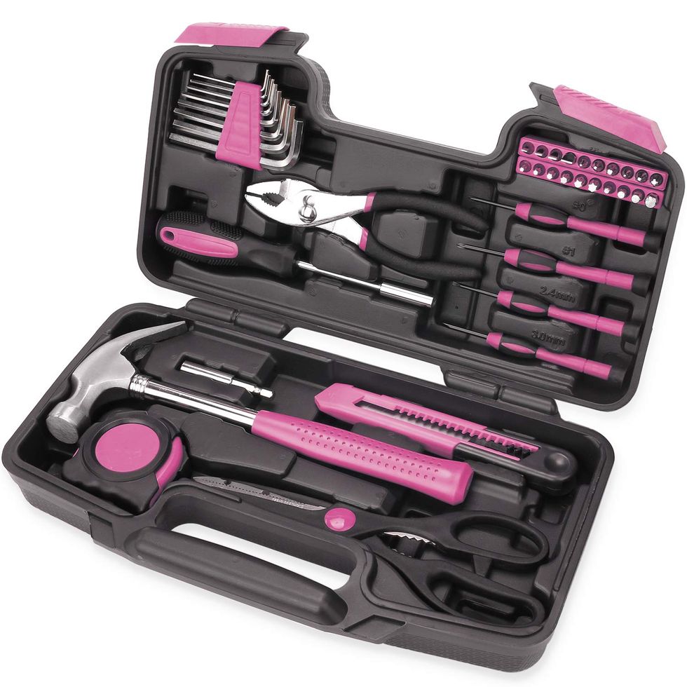 40-Piece All Purpose Household Pink Tool Kit 