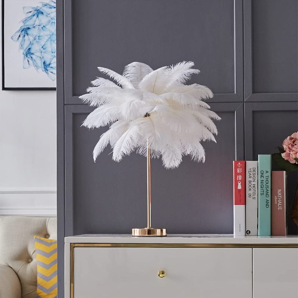 White Feather Table Lamp 