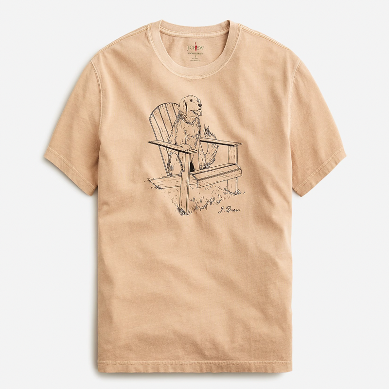 Vintage-Wash Cotton Graphic T-Shirt