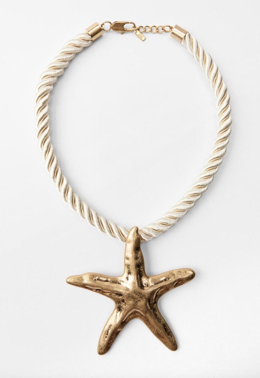 Collar de cuerda con estrella de mar