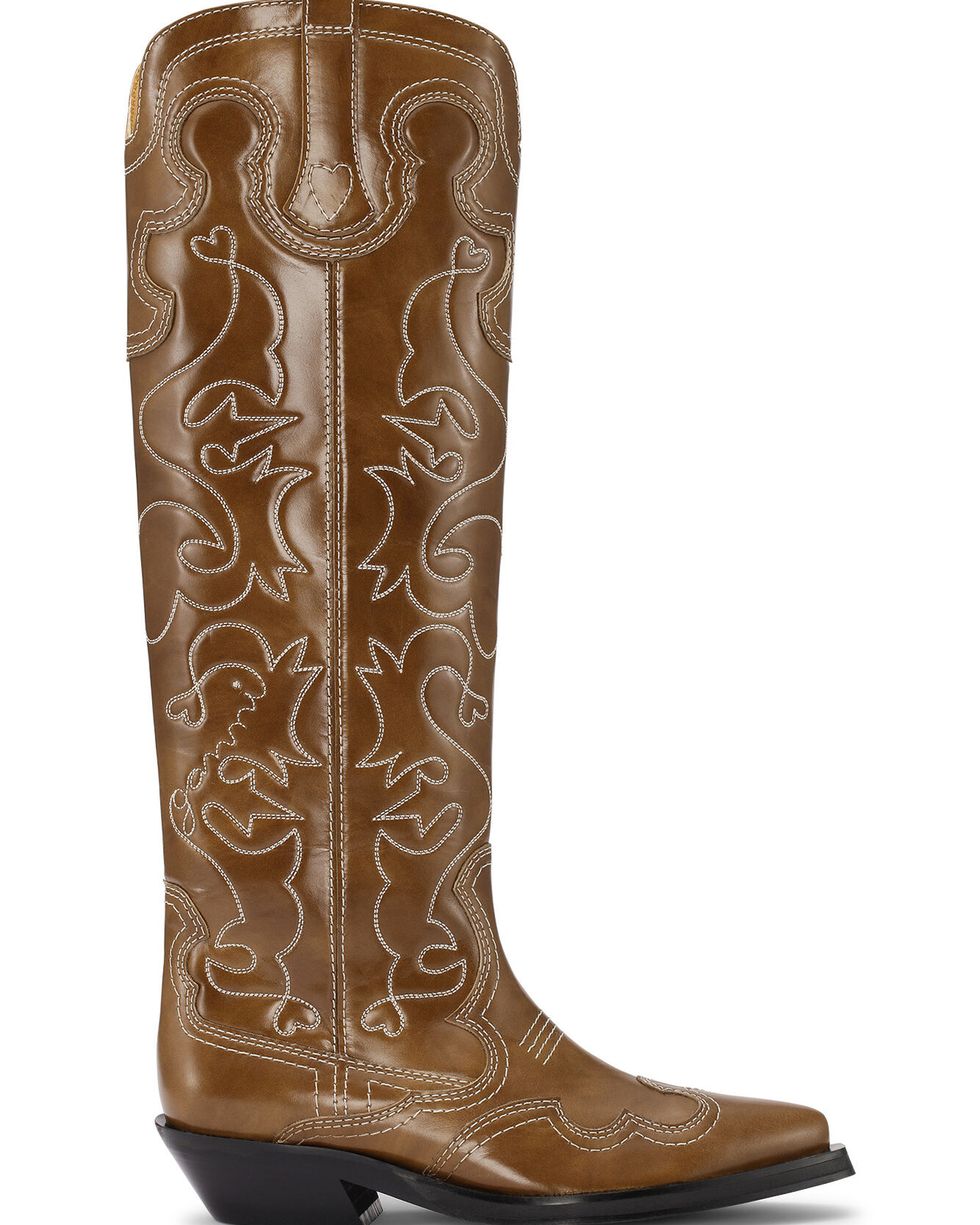 Knee-High Embroidered Western Boots