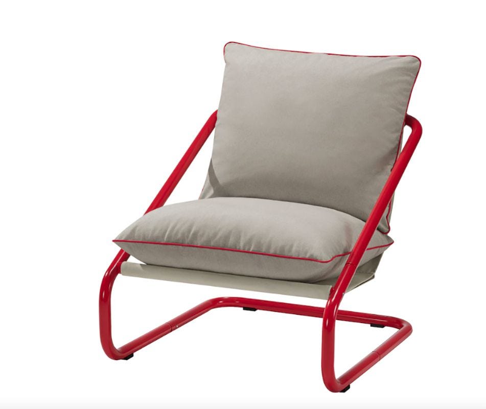 Silla metálica roja Önnestad