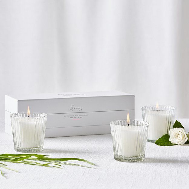 Spring Ribbed Votive Candles