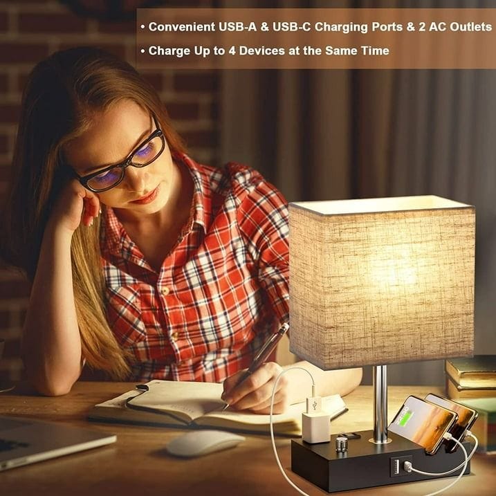 Table Lamp With Charging Ports