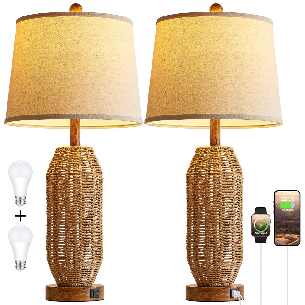 Ireliare Rattan Table Lamps (Set of 2)