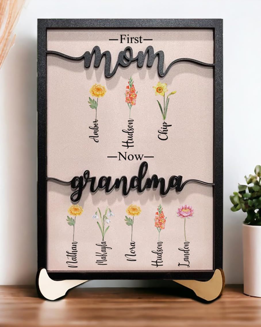 Floral Love For Grandma Personalized Outdoor Flower Pot, Personalized Gift for Her, Mother's Day top Gift, Gift for Grandma