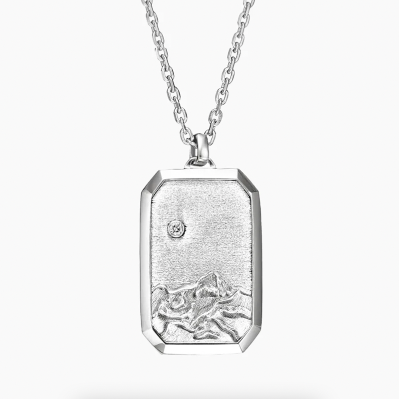 Homme Summit Diamond Tag Necklace