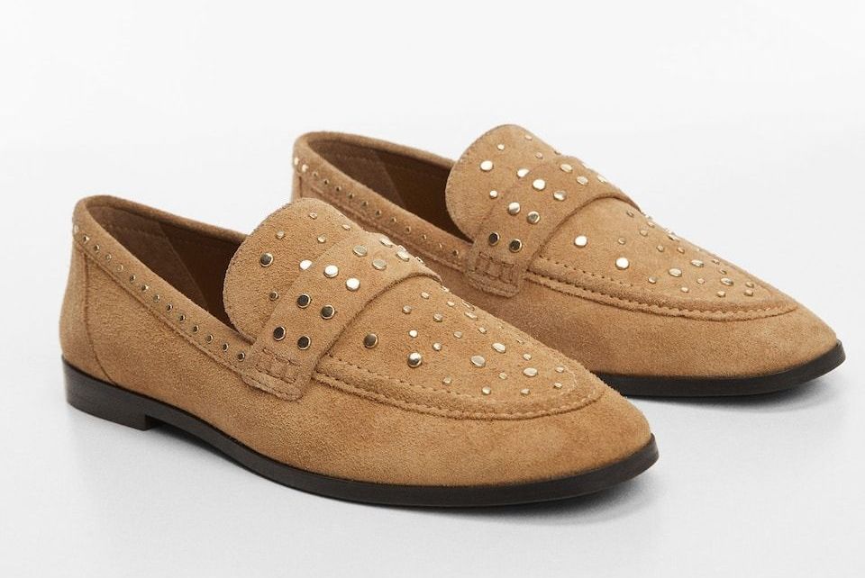Studded leather loafers