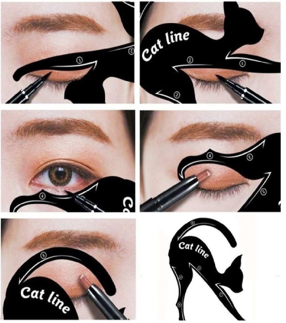 Exfea Woo Girl Set di 2 stencil per eyeliner e ombretti