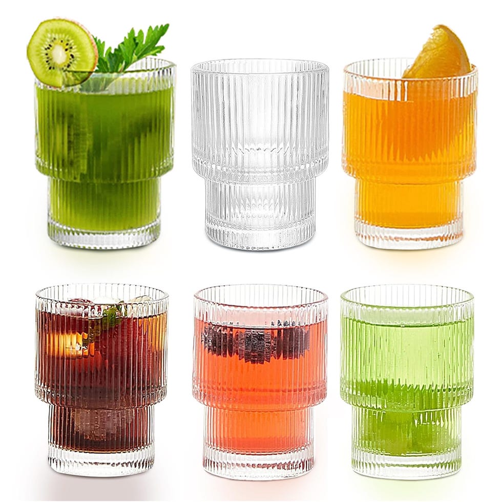 6 vasos acanalados 
