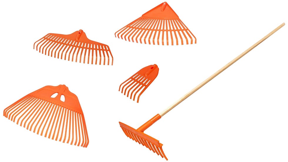 Set de 5 rastrillos con mango de madera