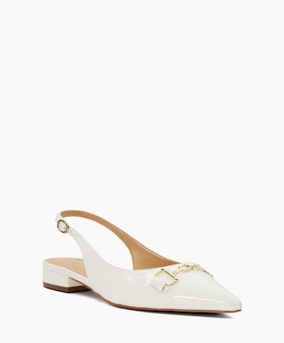 Wide Fit Snaffle-Trim Pointed Ballet Shoes