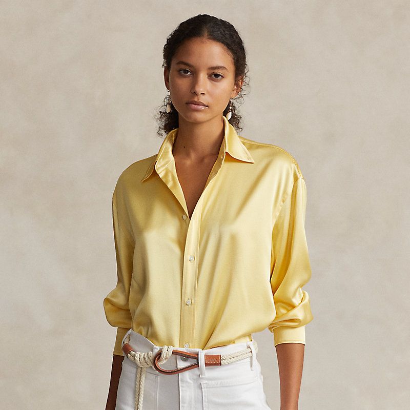 Relaxed Fit Silk Charmeuse Shirt