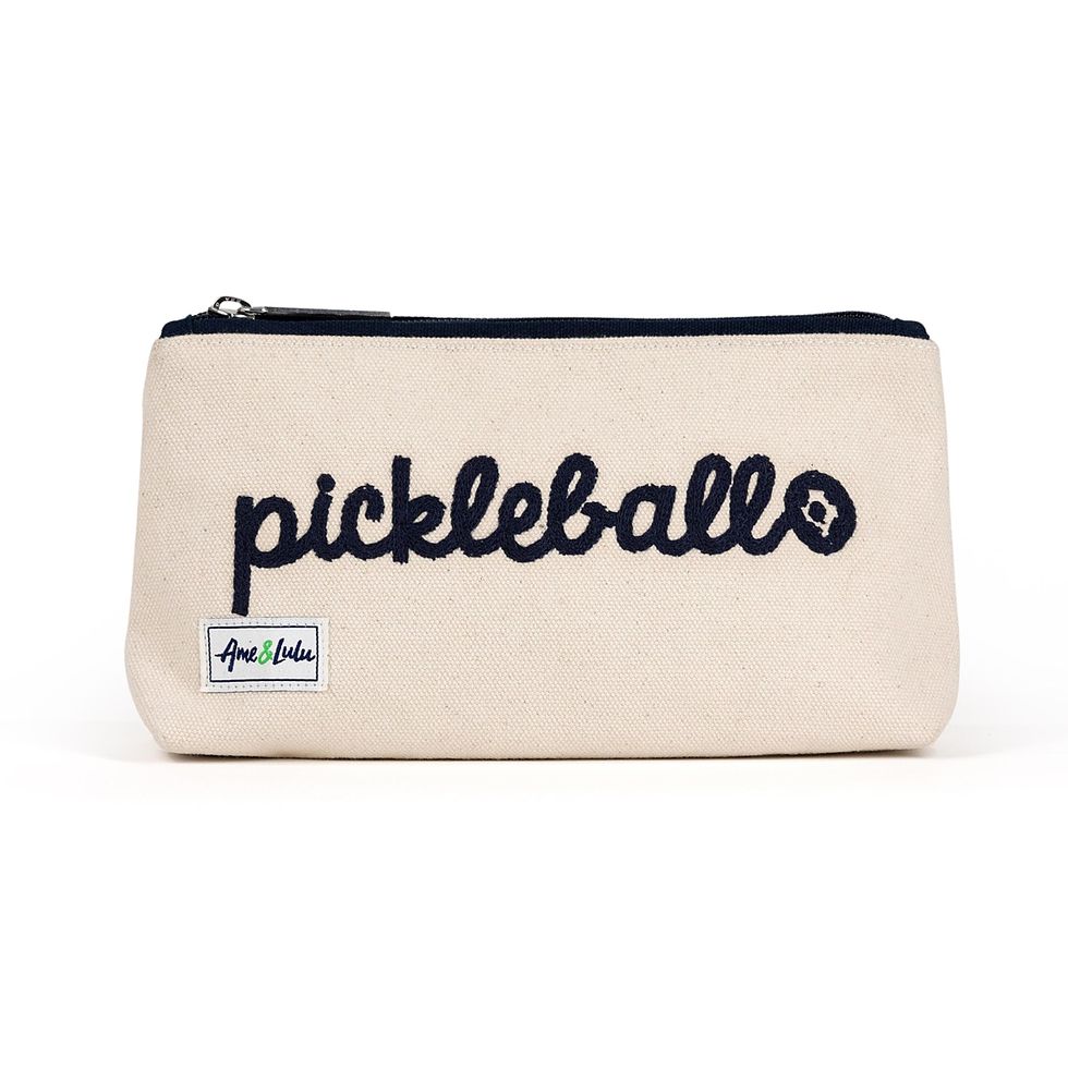 Pickleball Stitched Brush it Off Cosmetic Case