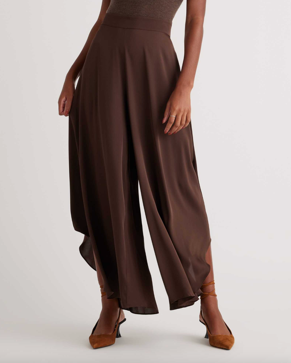 Washable Stretch Silk Palazzo Pants