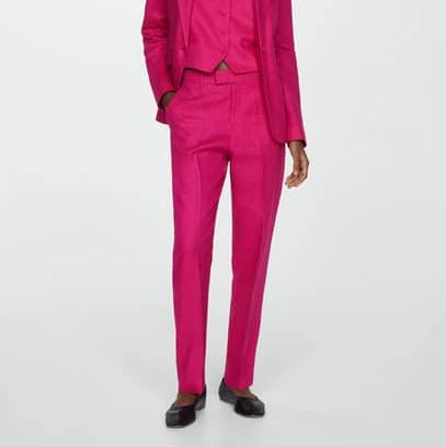 100% linen suit trousers