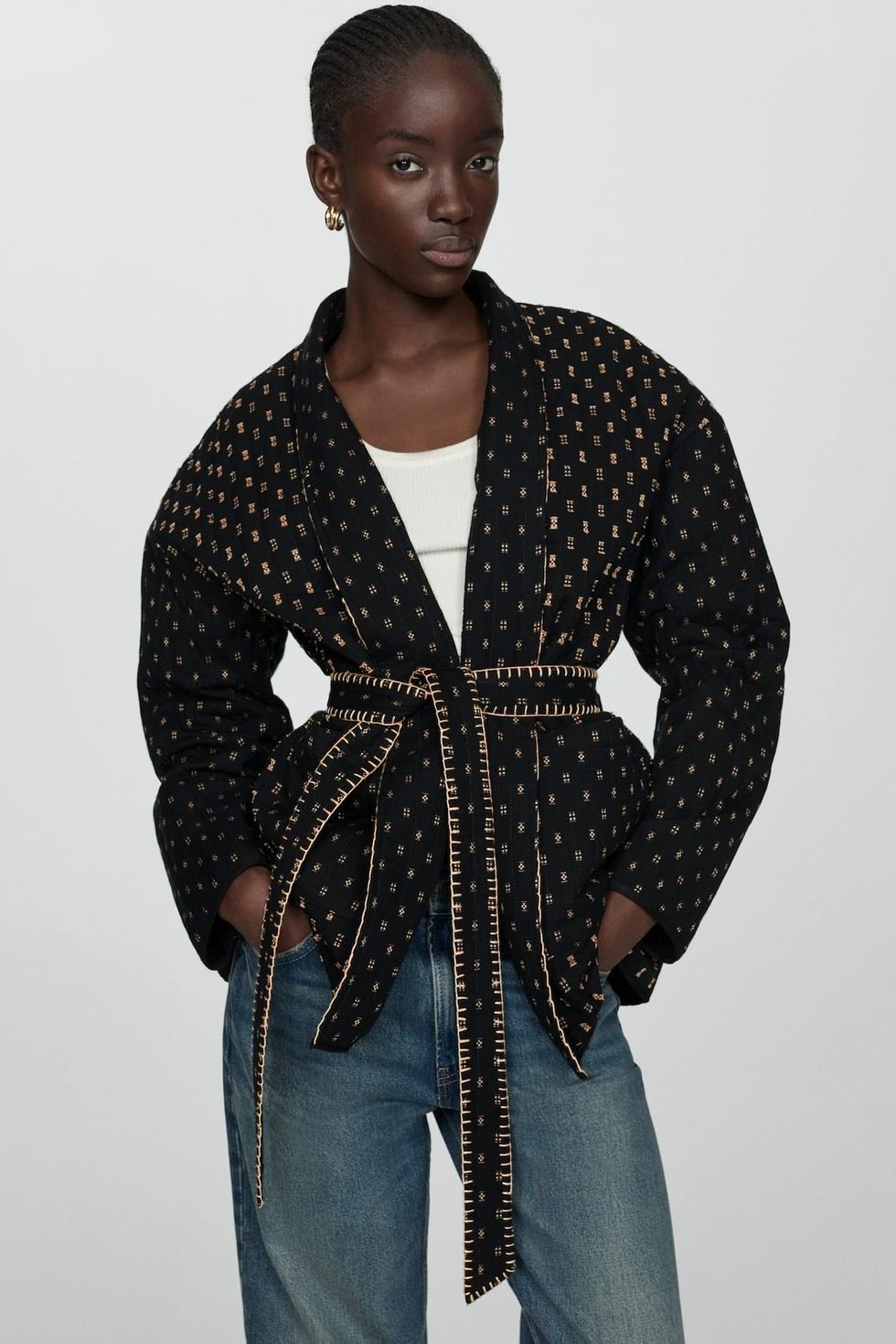 Quilted Jacket with Embroidered Details