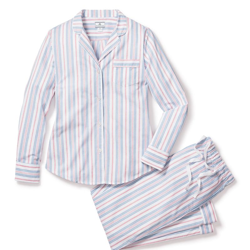 Twill Pajama Set in Vintage French Stripes