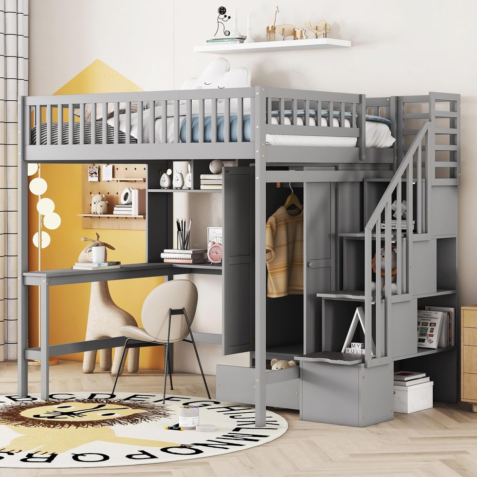 Full Loft Bed with Stairway