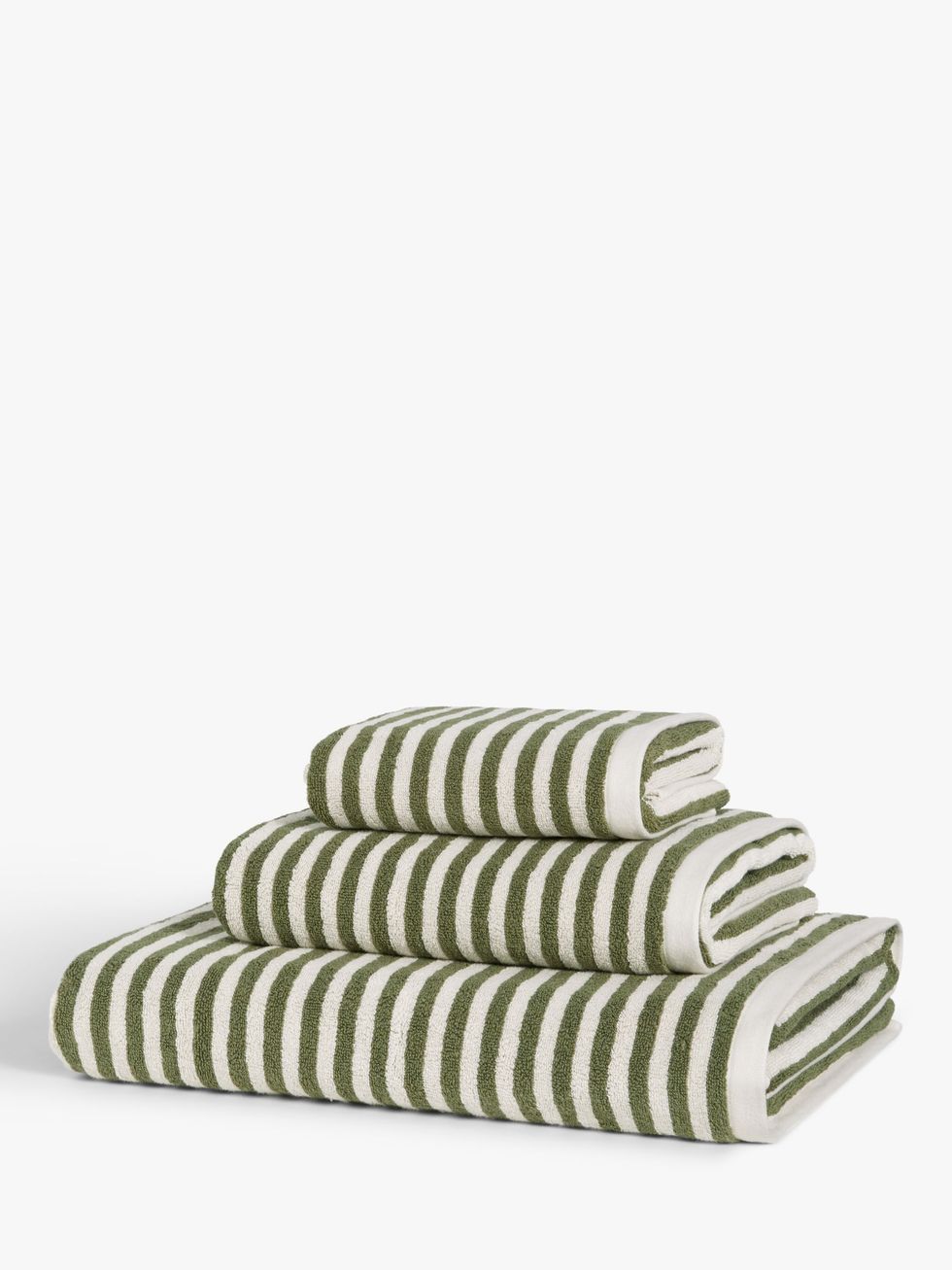 Fine Stripe Towels, Avocado