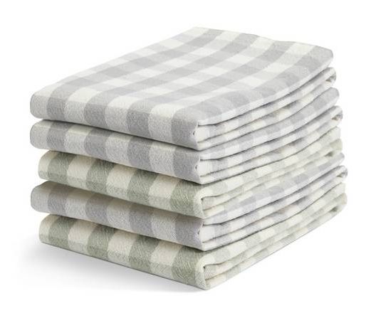 Habitat Yarn Dyed Checked Pack of 5 Tea Towels