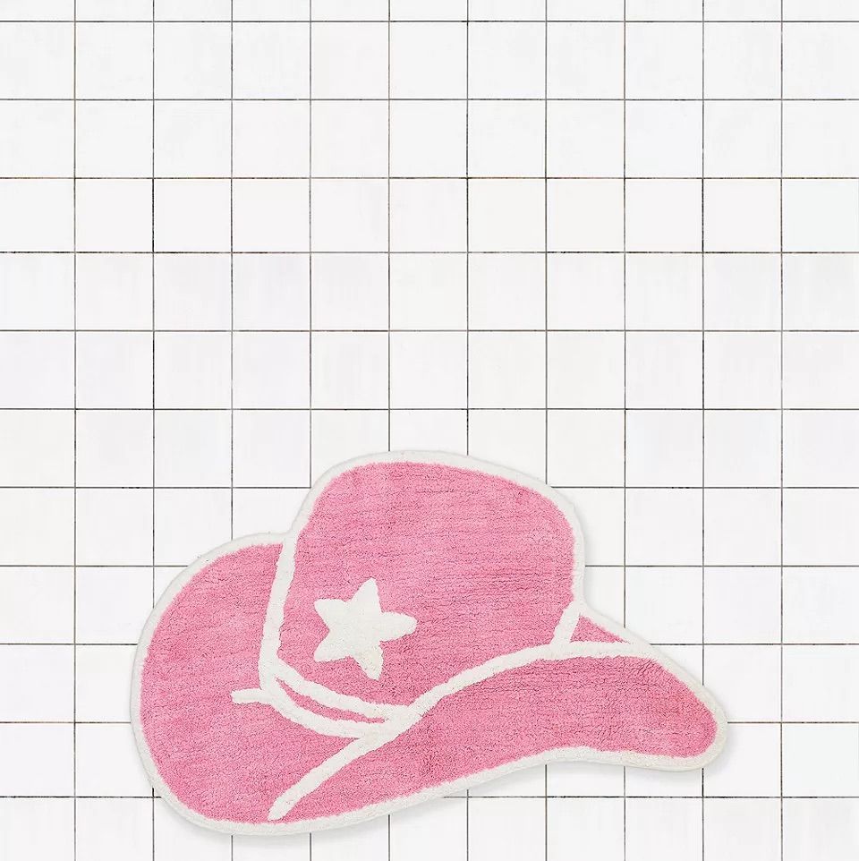Pink Cowboy Hat Bath Mat