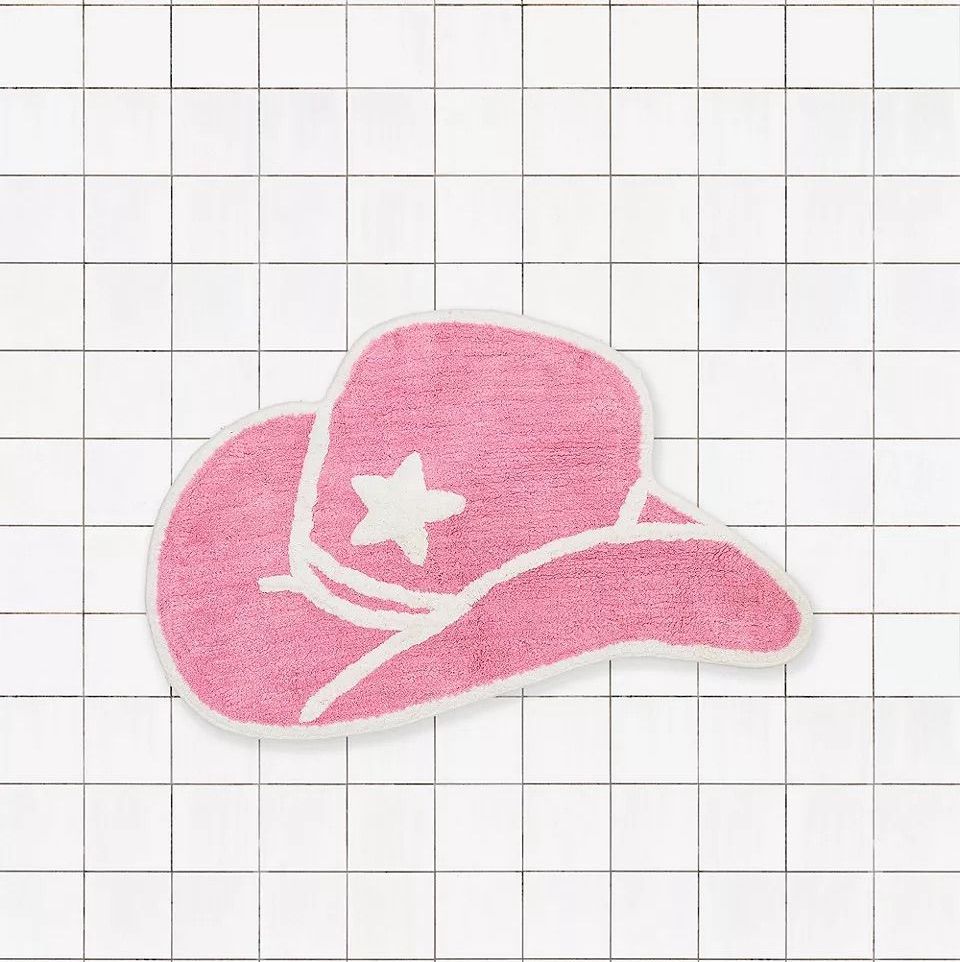 Pink Cowboy Hat Bath Mat