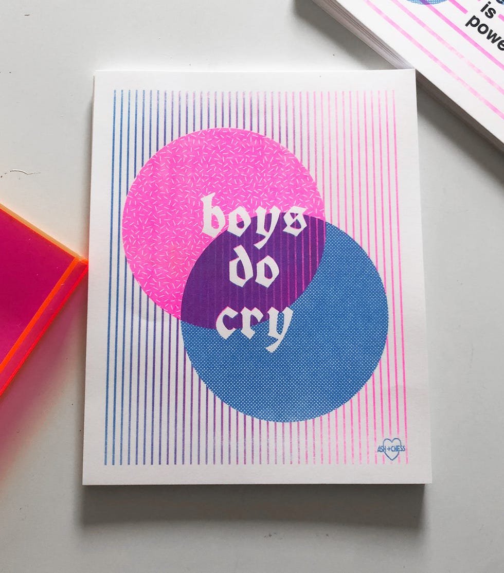 "Boys Do Cry" Risograph Print