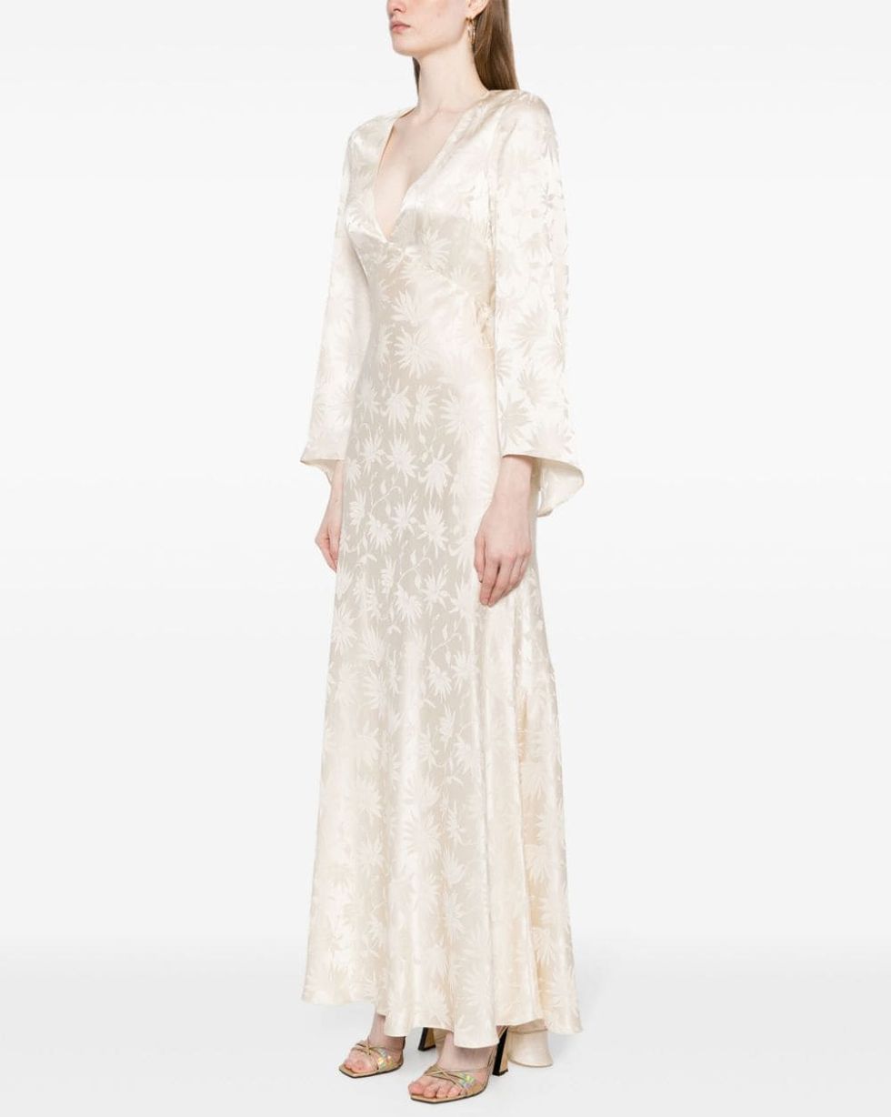 Rosabella floral-jacquard silk gown