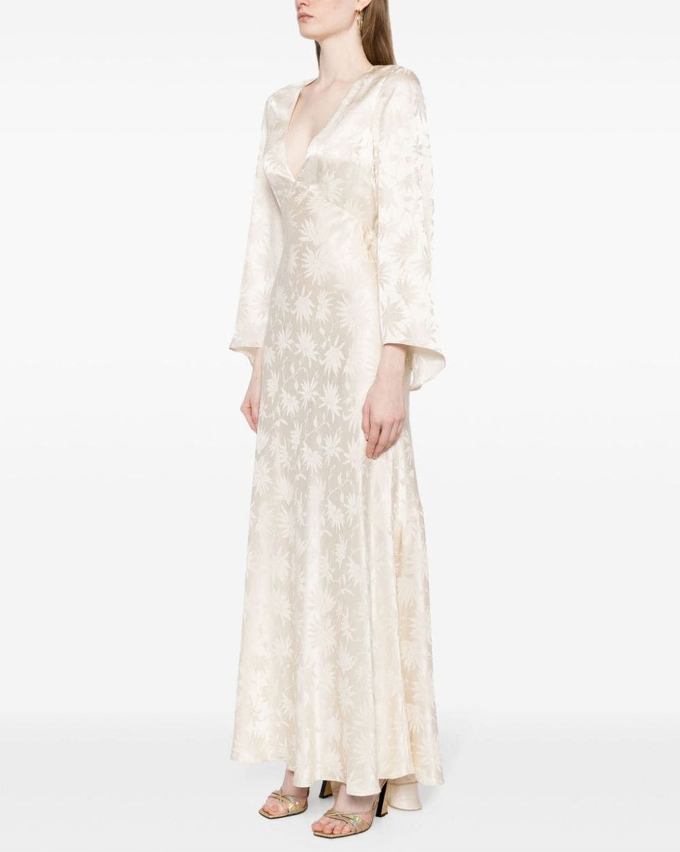 Rosabella floral-jacquard silk gown
