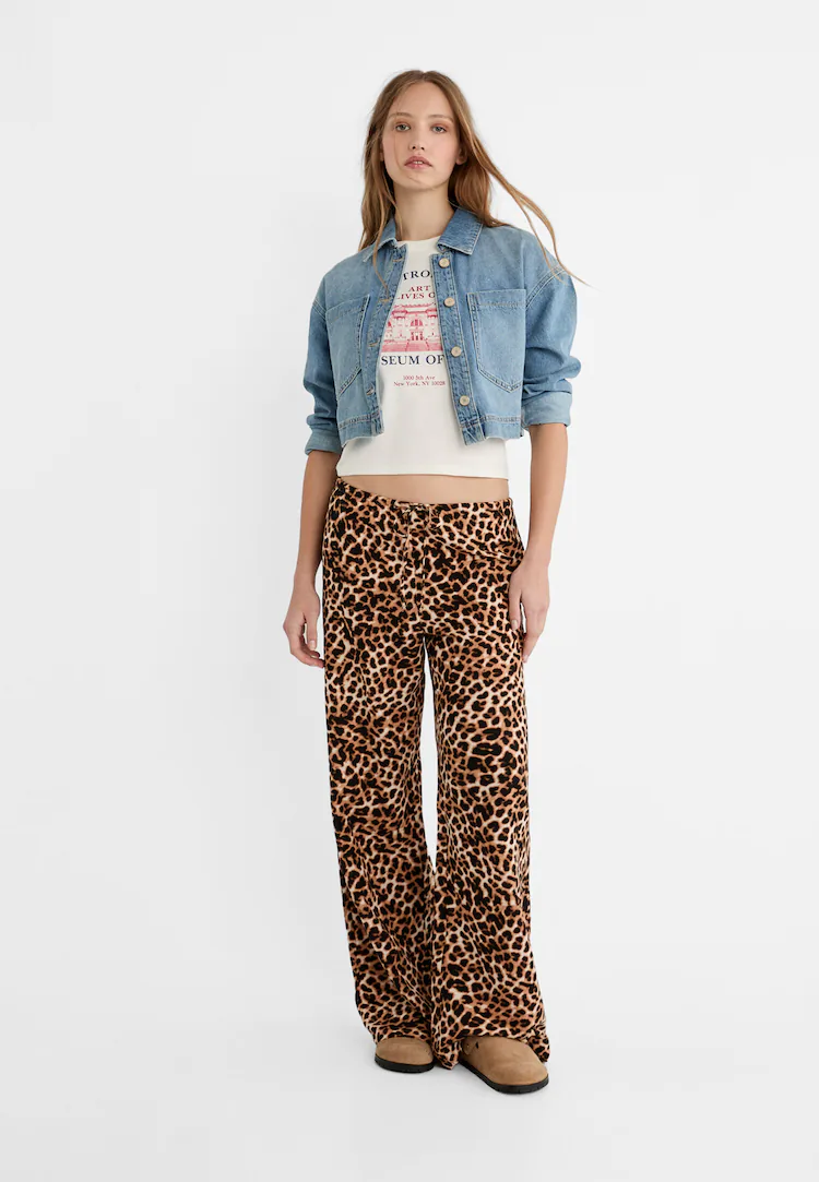 Pantalones fluidos leopardo