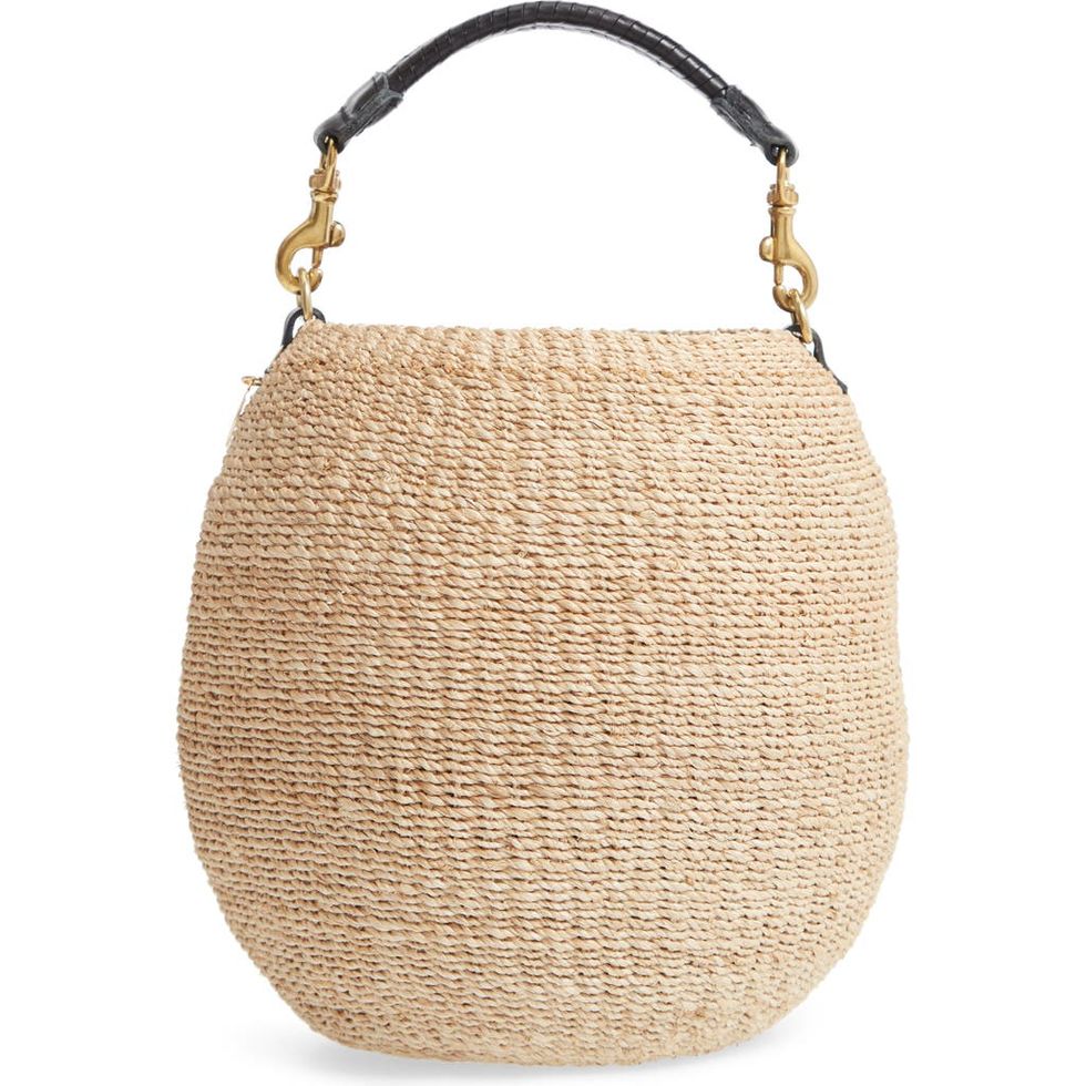 Pot de Miel Top-Handle Straw Basket Bag