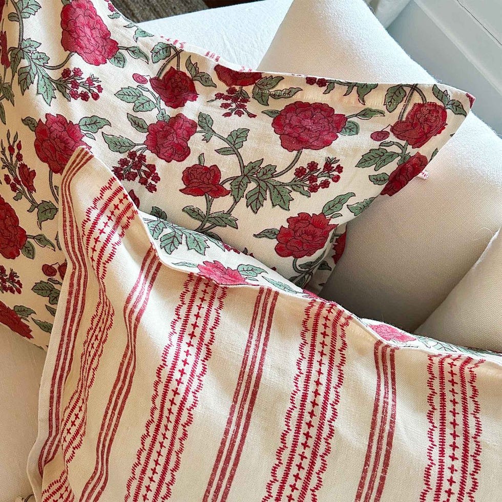 Rosie Floral Stripe Pillow Cover