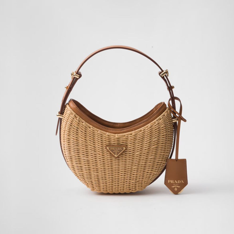 Arqué Woven Fabric and Leather Bag