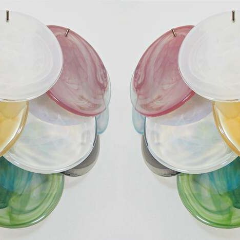 Pair Of Murano Discs Wall Sconces