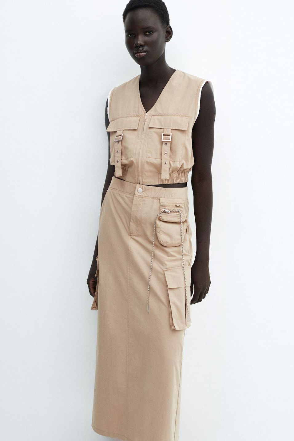 Long cargo skirt with pocket
