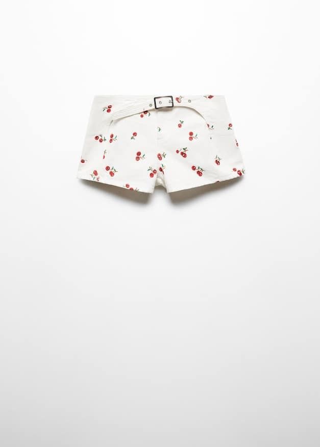 : Shorts bordados cinturón