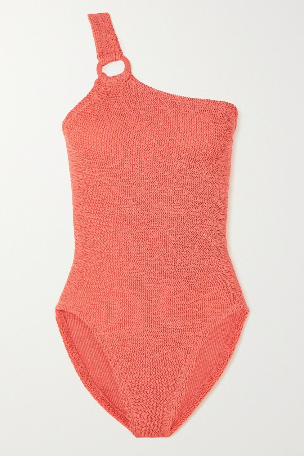 + Rose Inc Yasmeen One-Shoulder Seersucker Swimsuit