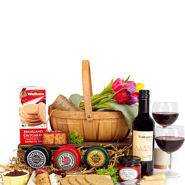 Prestige Hampers Cheese and Wine Basket
