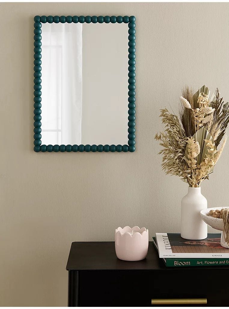 Green Beaded Mirror