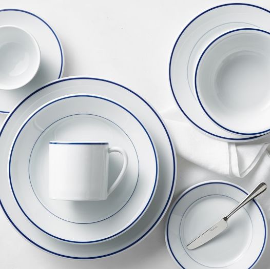Apilco Tradition Blue-Banded Porcelain Dinnerware Sets