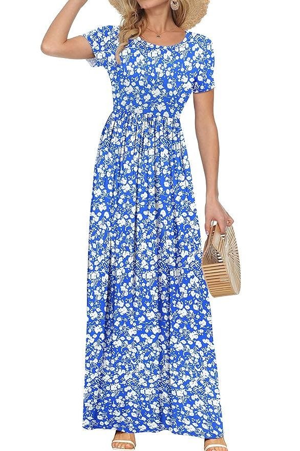 Short Sleeve Loose Maxi Dresses